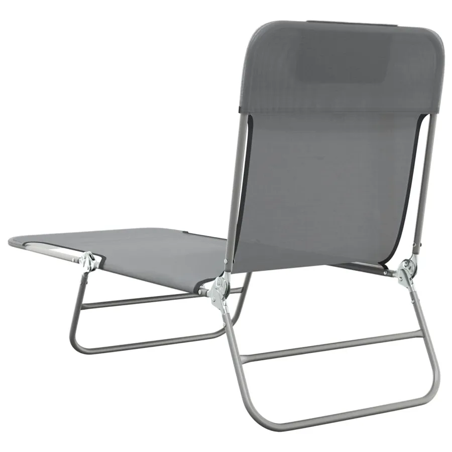 Chaises longues pliables lot de 2 noir textilène et acier - 30
