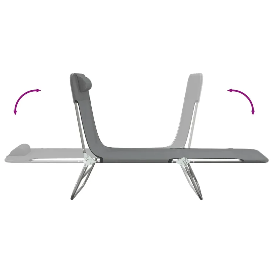 Chaises longues pliables lot de 2 noir textilène et acier - 31