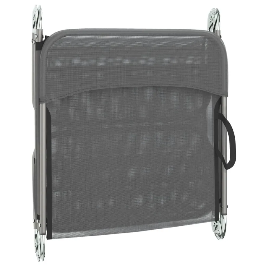Chaises longues pliables lot de 2 noir textilène et acier - 32
