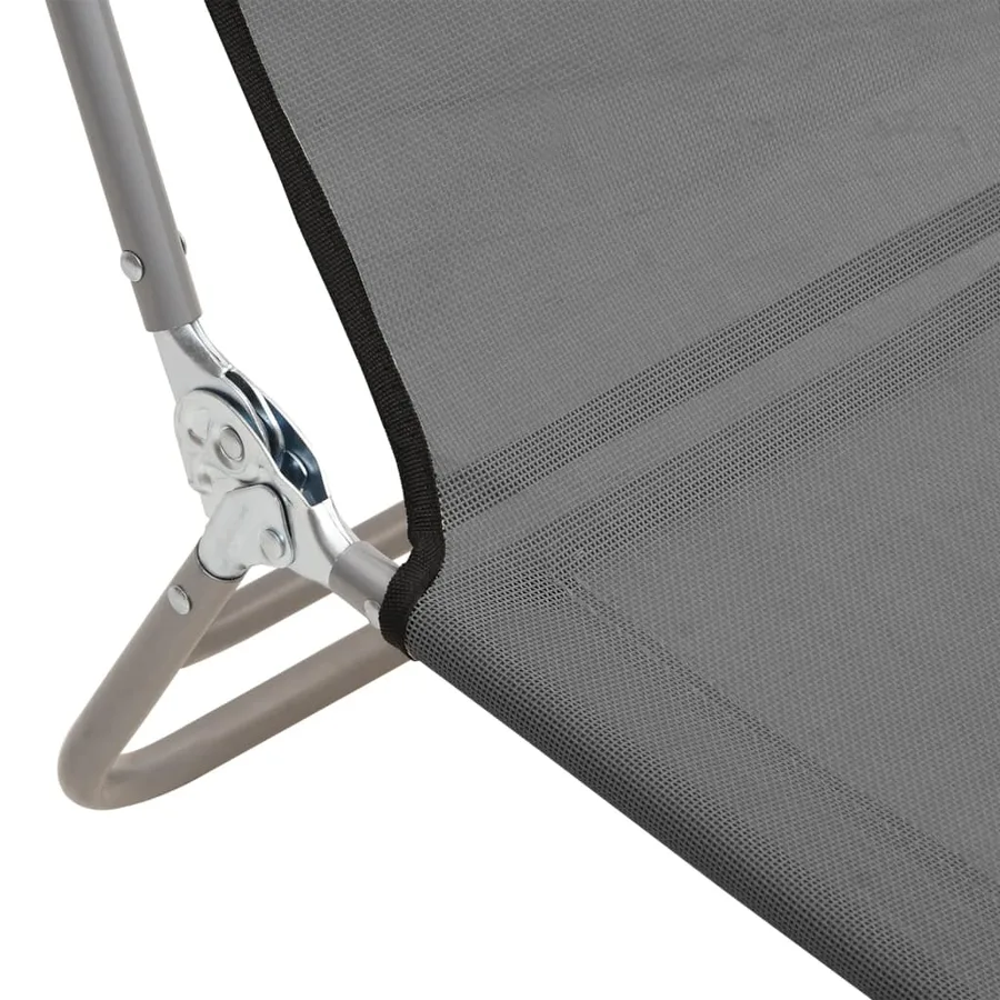 Chaises longues pliables lot de 2 noir textilène et acier - 34