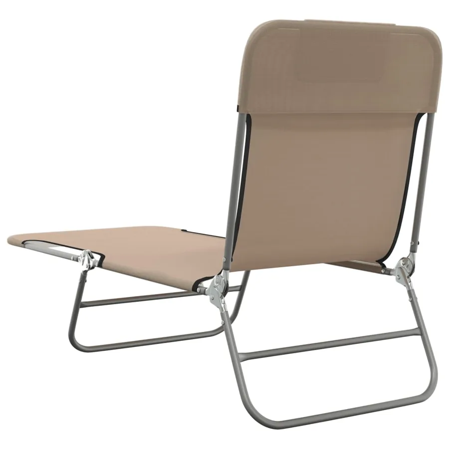 Chaises longues pliables lot de 2 noir textilène et acier - 42