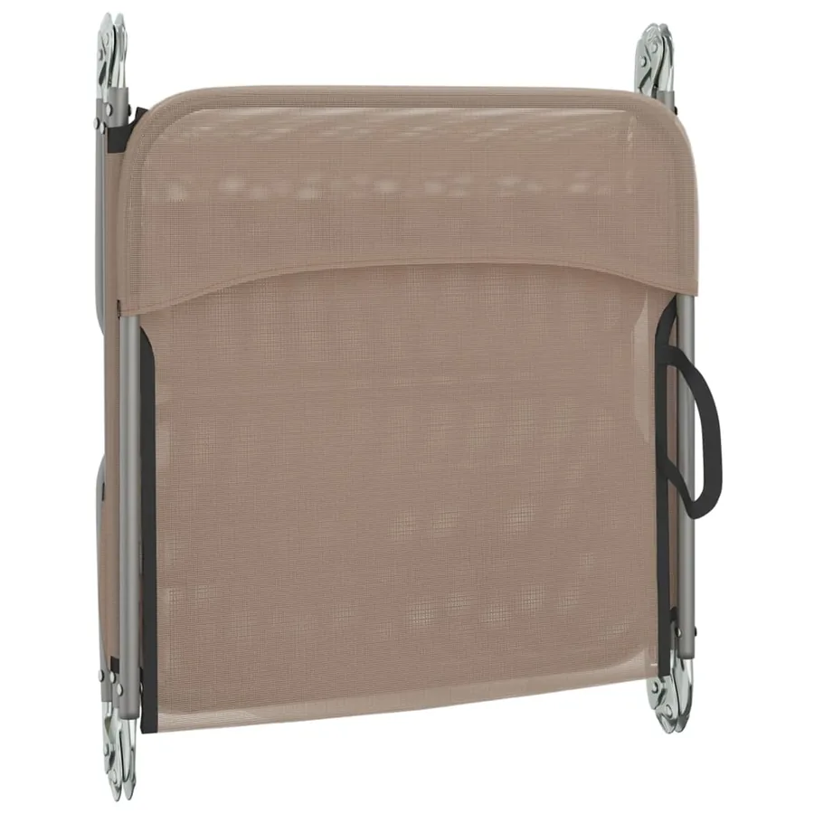 Chaises longues pliables lot de 2 noir textilène et acier - 44