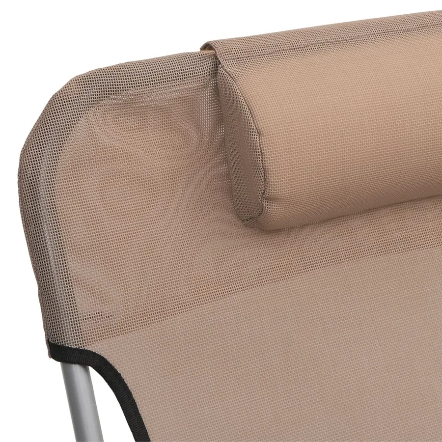 Chaises longues pliables lot de 2 noir textilène et acier - 45