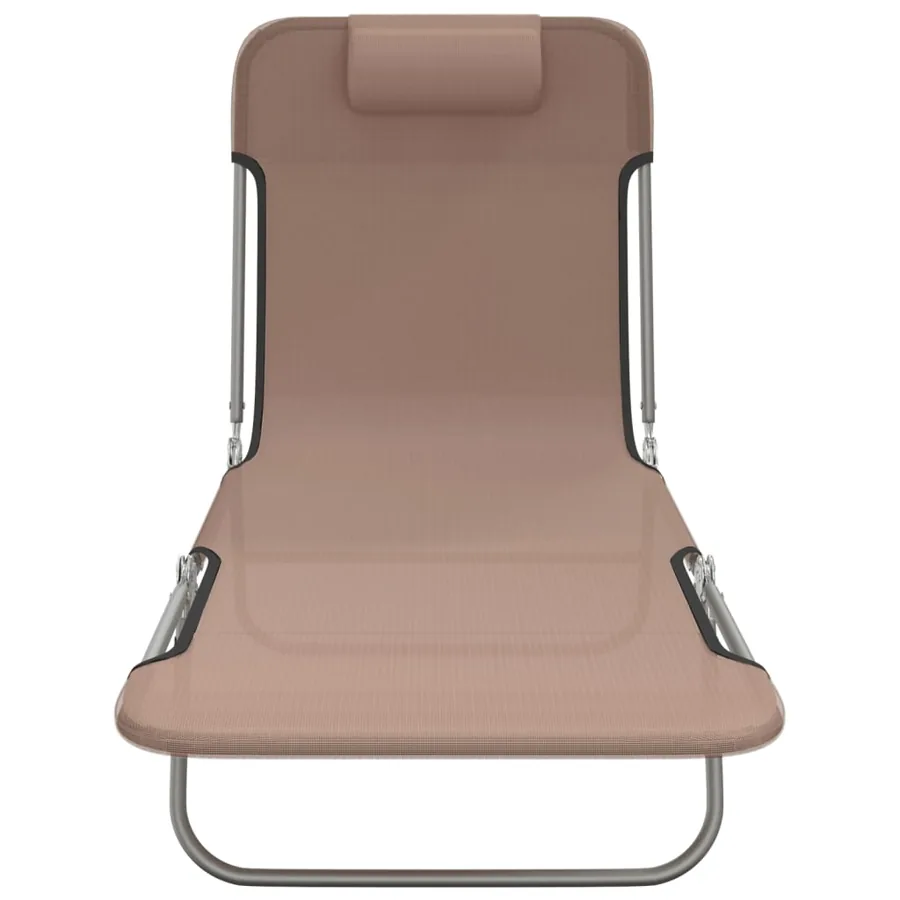 Chaises longues pliables lot de 2 noir textilène et acier - 52