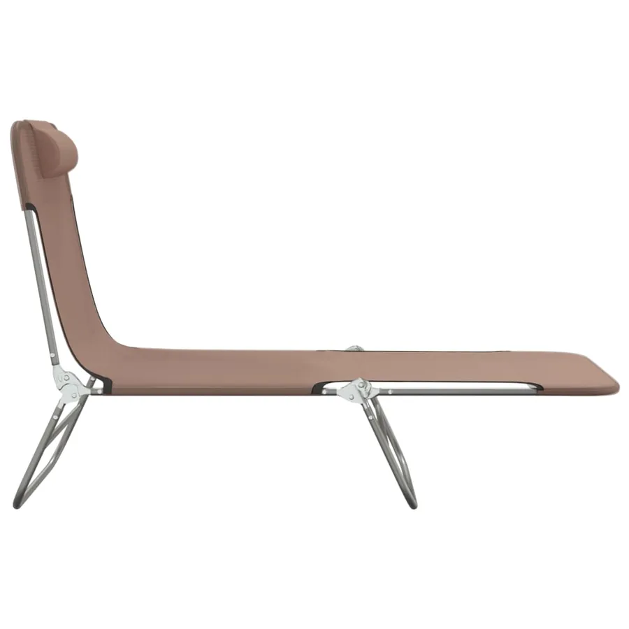 Chaises longues pliables lot de 2 noir textilène et acier - 53