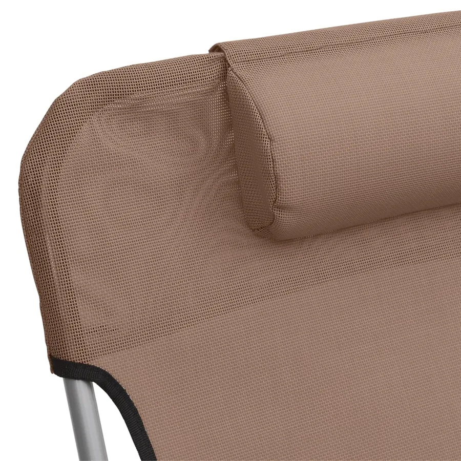 Chaises longues pliables lot de 2 noir textilène et acier - 57