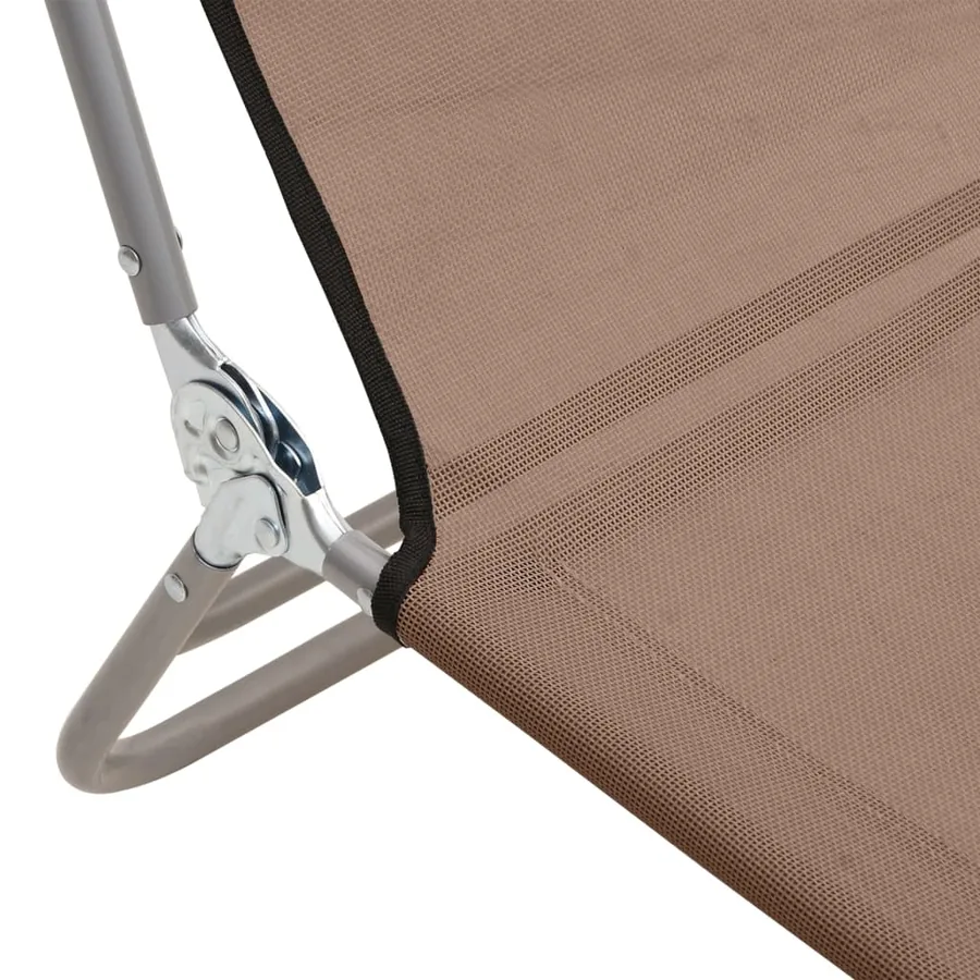 Chaises longues pliables lot de 2 noir textilène et acier - 58