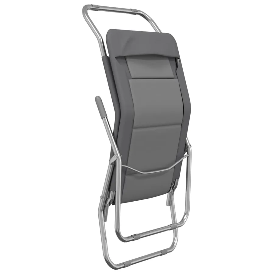 Chaises longues pliables lot de 2 noir textilène et acier - 67
