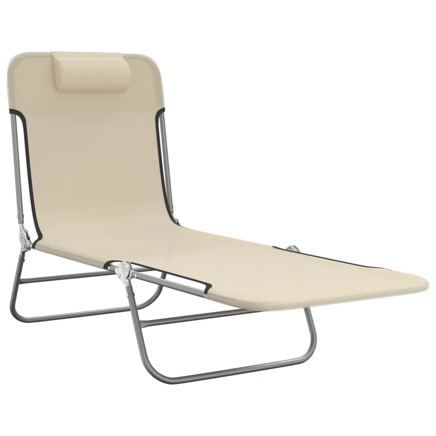 Chaises longues pliables lot de 2 noir textilène et acier - 75