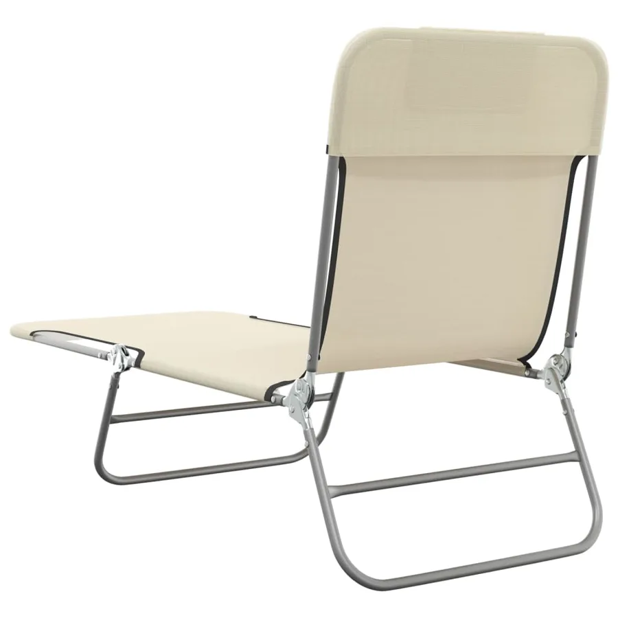 Chaises longues pliables lot de 2 noir textilène et acier - 78