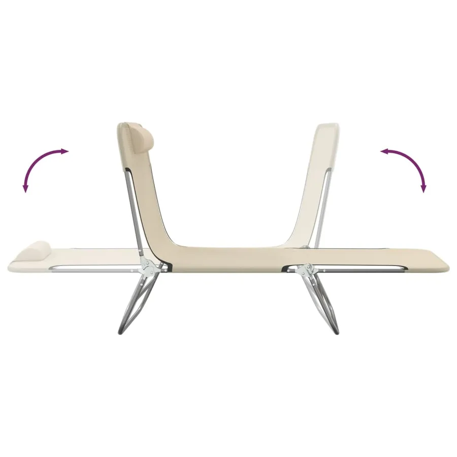 Chaises longues pliables lot de 2 noir textilène et acier - 79