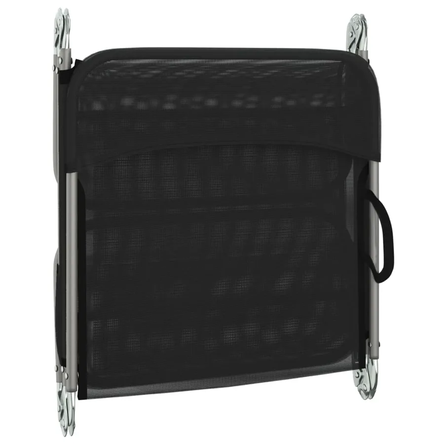 Chaises longues pliables lot de 2 noir textilène et acier - 8