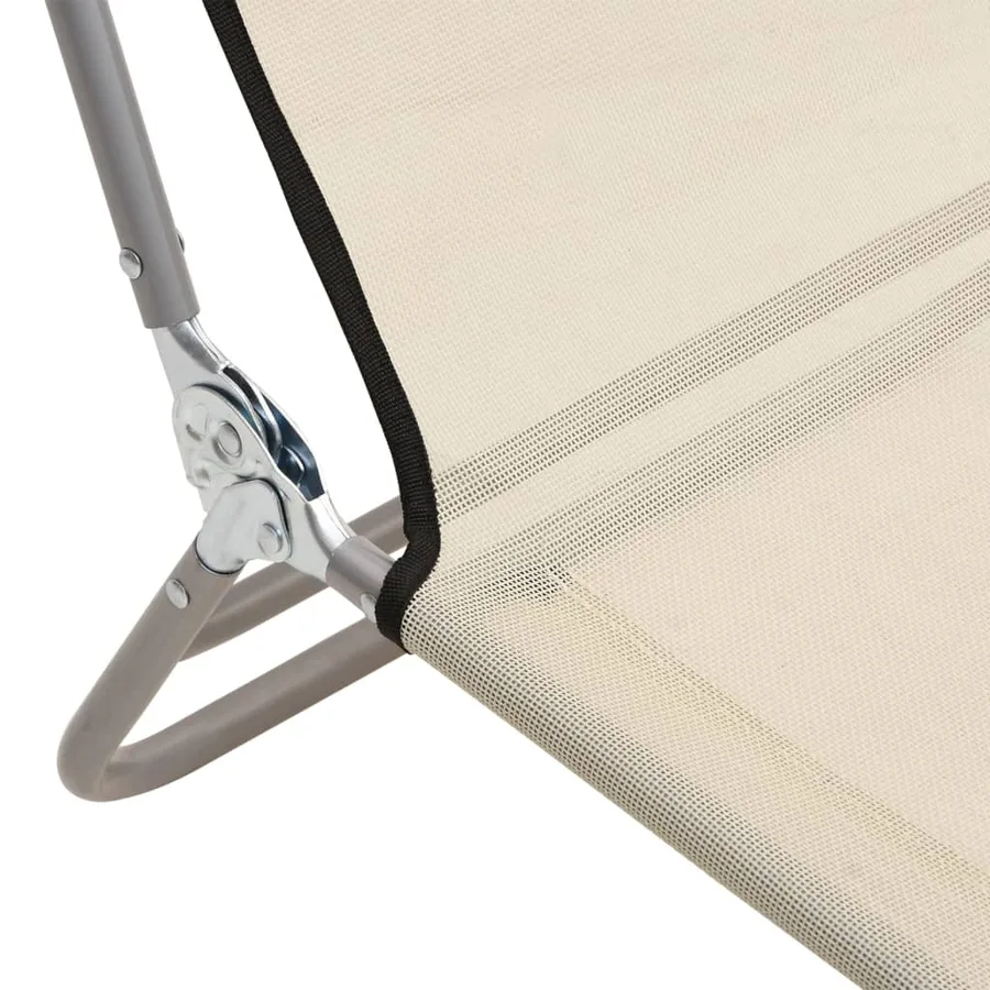 Chaises longues pliables lot de 2 noir textilène et acier - 82