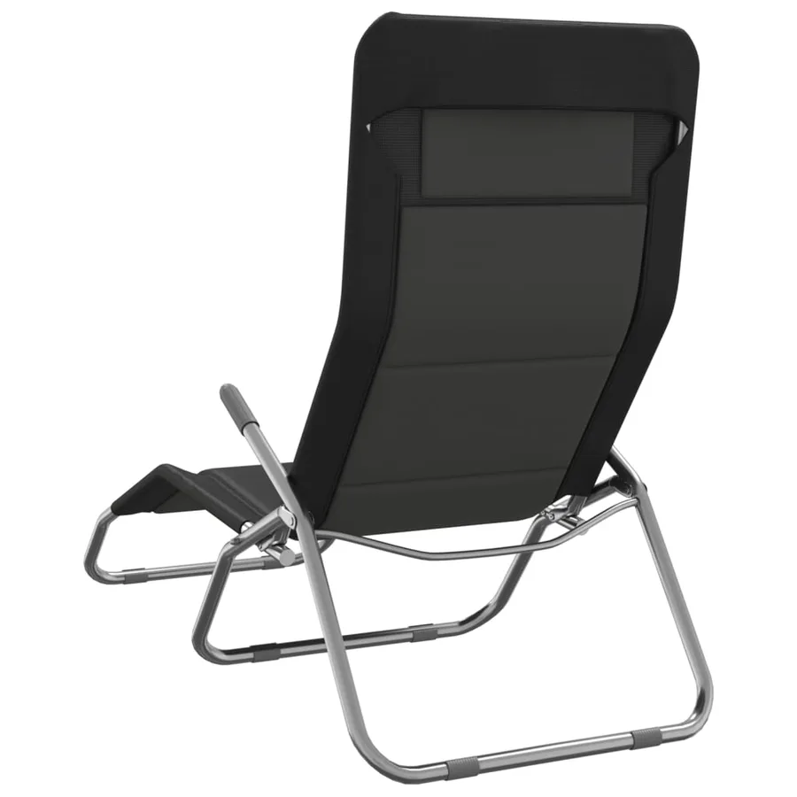 Chaises longues pliables lot de 2 noir textilène et acier - 90