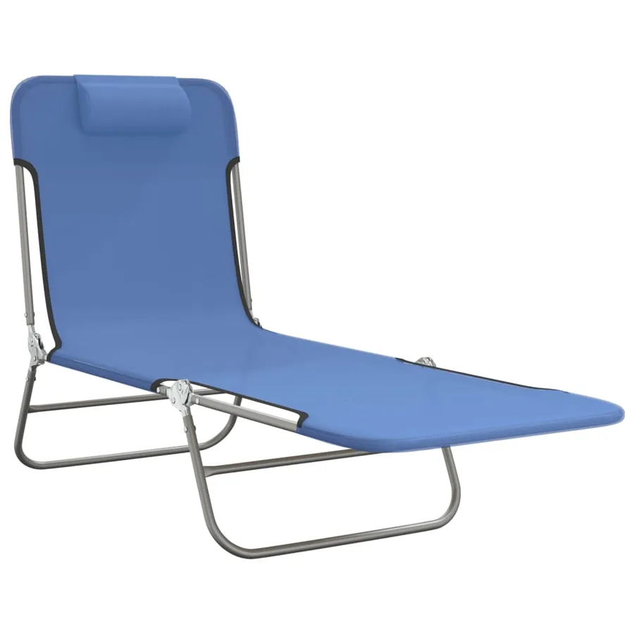 Chaises longues pliables lot de 2 noir textilène et acier - 99