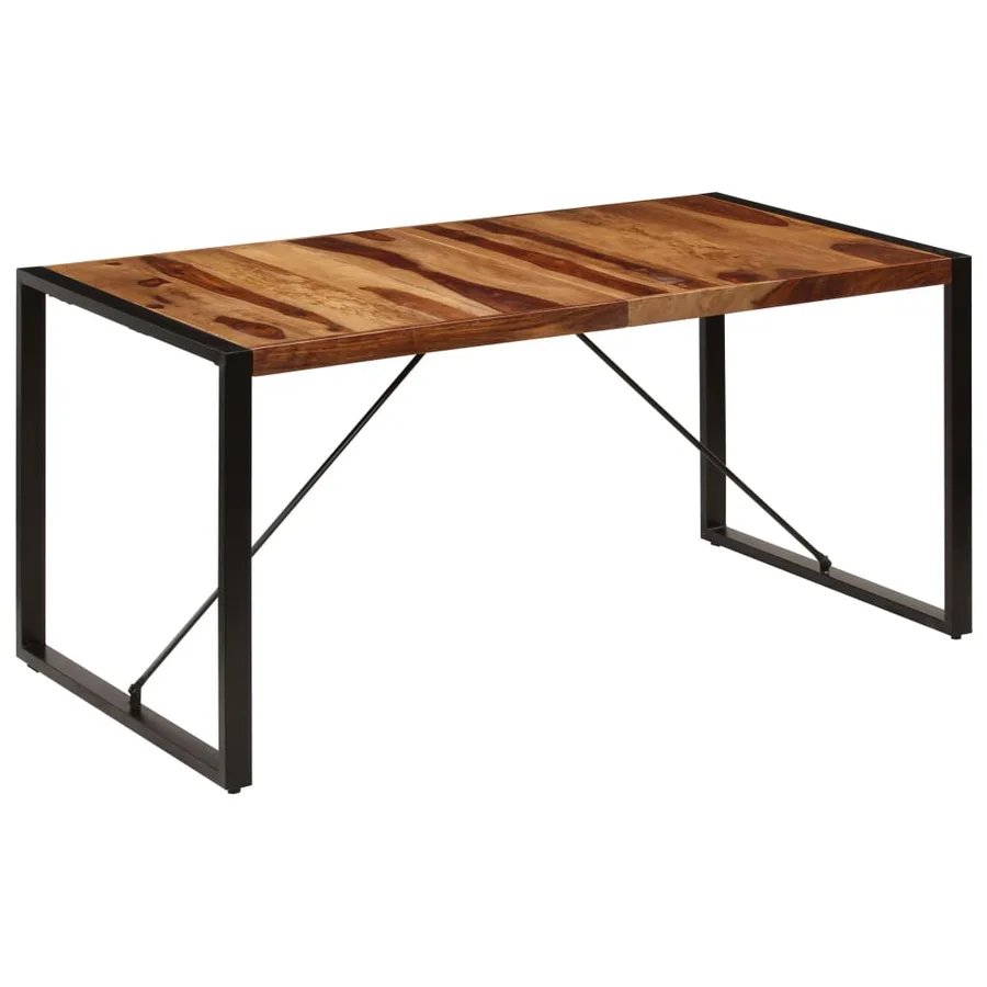 Table de salle à manger 160x80x75 cm Bois de Sesham massif - 10
