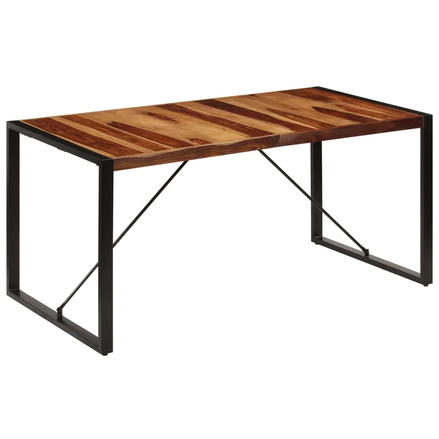 Table de salle à manger 160x80x75 cm Bois de Sesham massif - 11