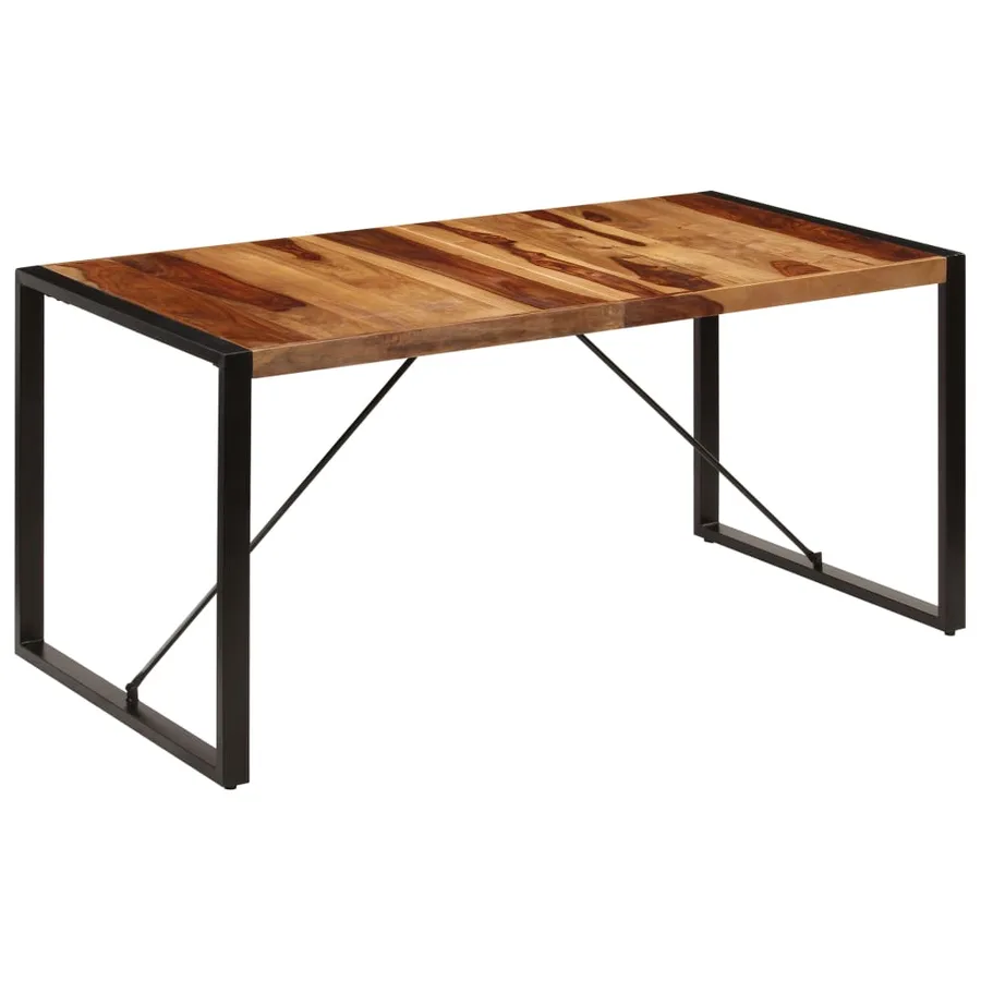 Table de salle à manger 160x80x75 cm Bois de Sesham massif - 13