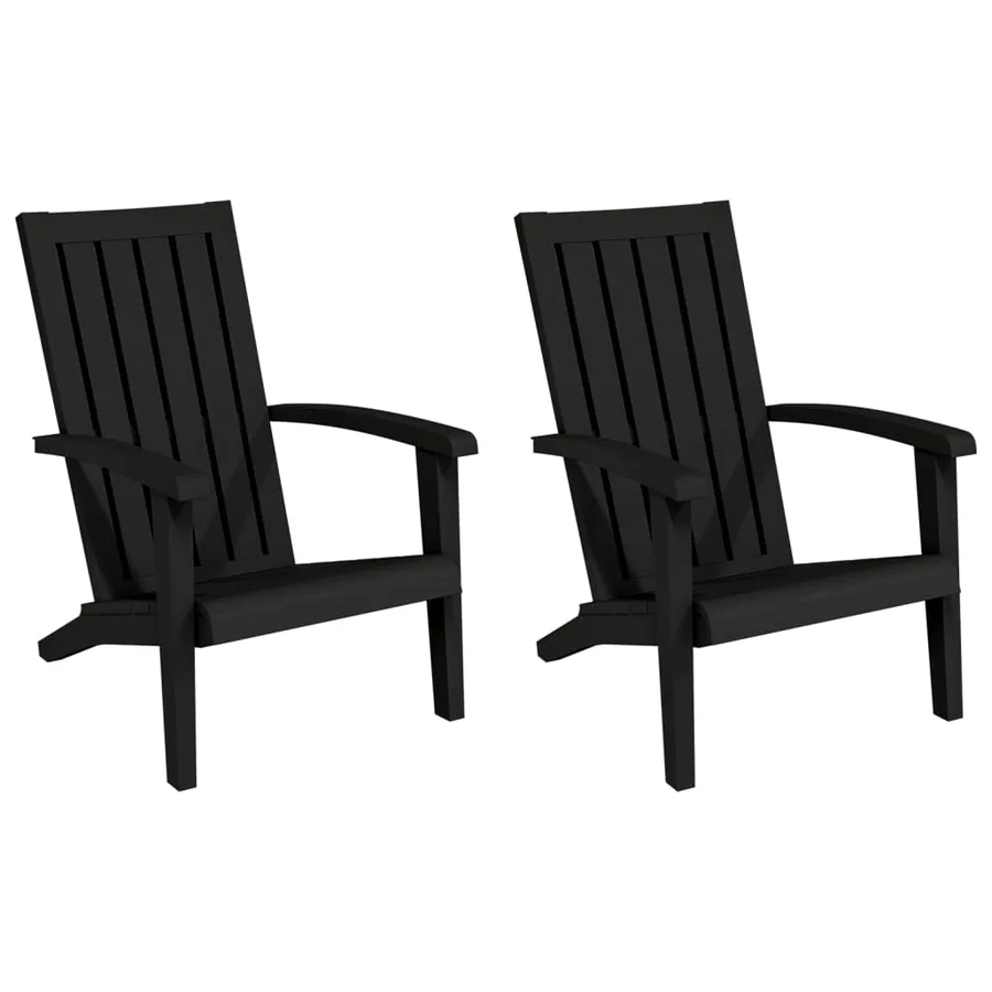 Chaises de jardin Adirondack lot de 2 noir polypropylène - 2