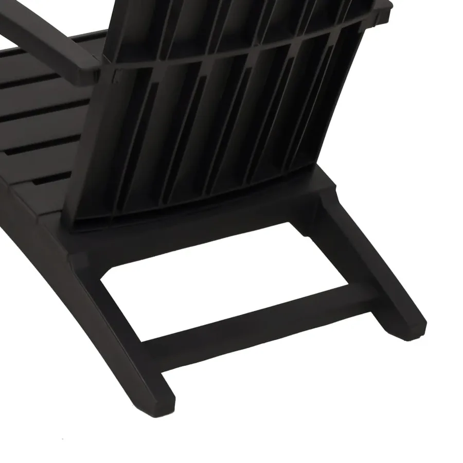 Chaises de jardin Adirondack lot de 2 noir polypropylène - 8