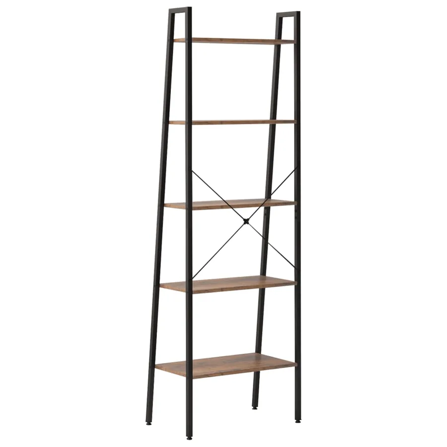 Étagère sur pied 5 niveaux Marron foncé et noir 56x35x174 cm - 5