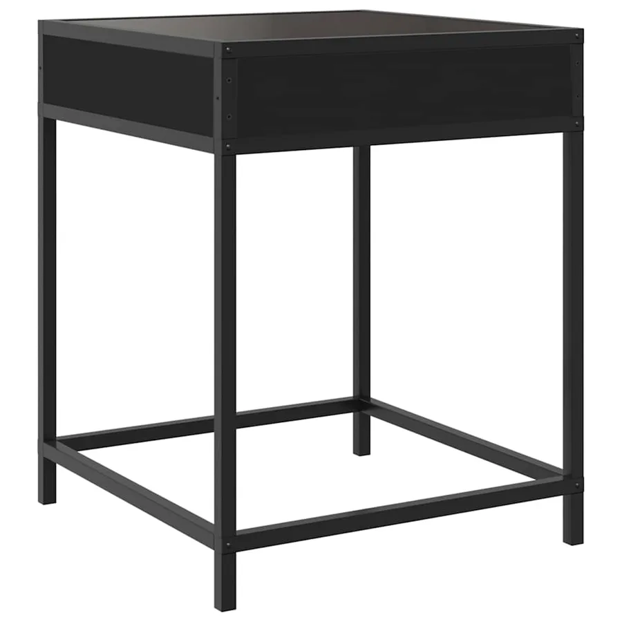 Table de chevet avec LED infini noir 40x40x51 cm - 8