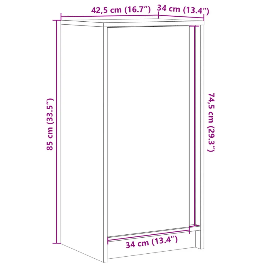Buffet avec LED chêne marron 42,5x34x85 cm bois d'ingénierie - 16