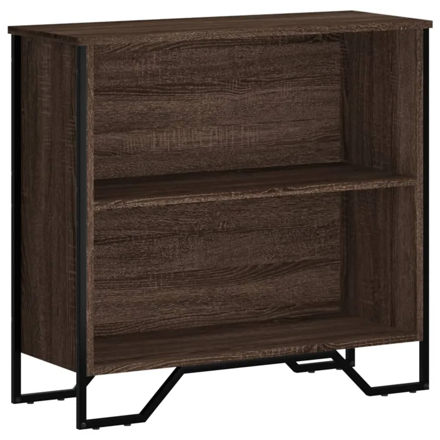 Bibliothèque chêne marron 80x31x74,5 cm bois d'ingénierie - 2