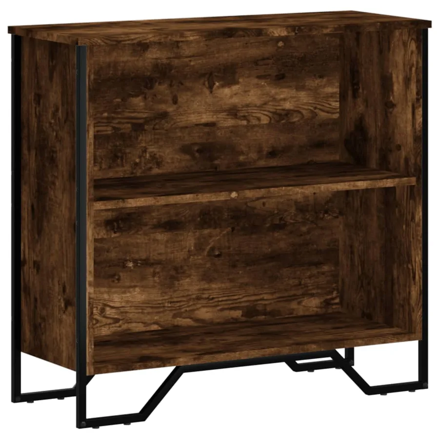 Bibliothèque chêne fumé 80x31x74,5 cm bois d'ingénierie - 2