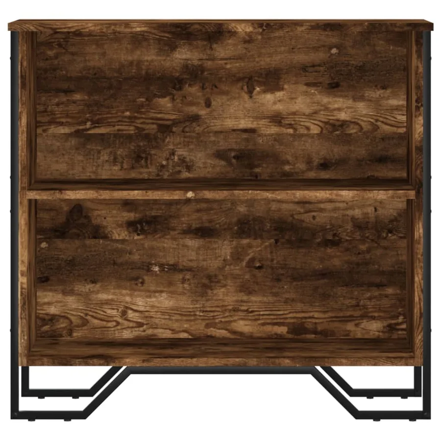 Bibliothèque chêne fumé 80x31x74,5 cm bois d'ingénierie - 4