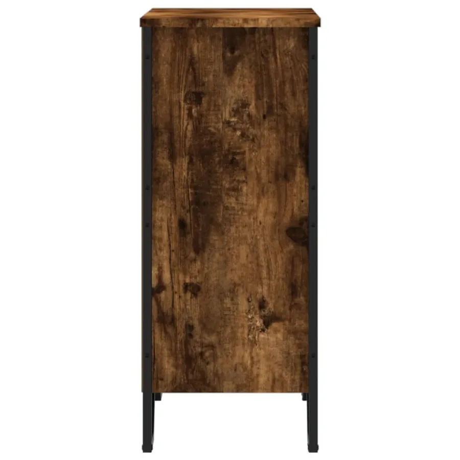 Bibliothèque chêne fumé 80x31x74,5 cm bois d'ingénierie - 5
