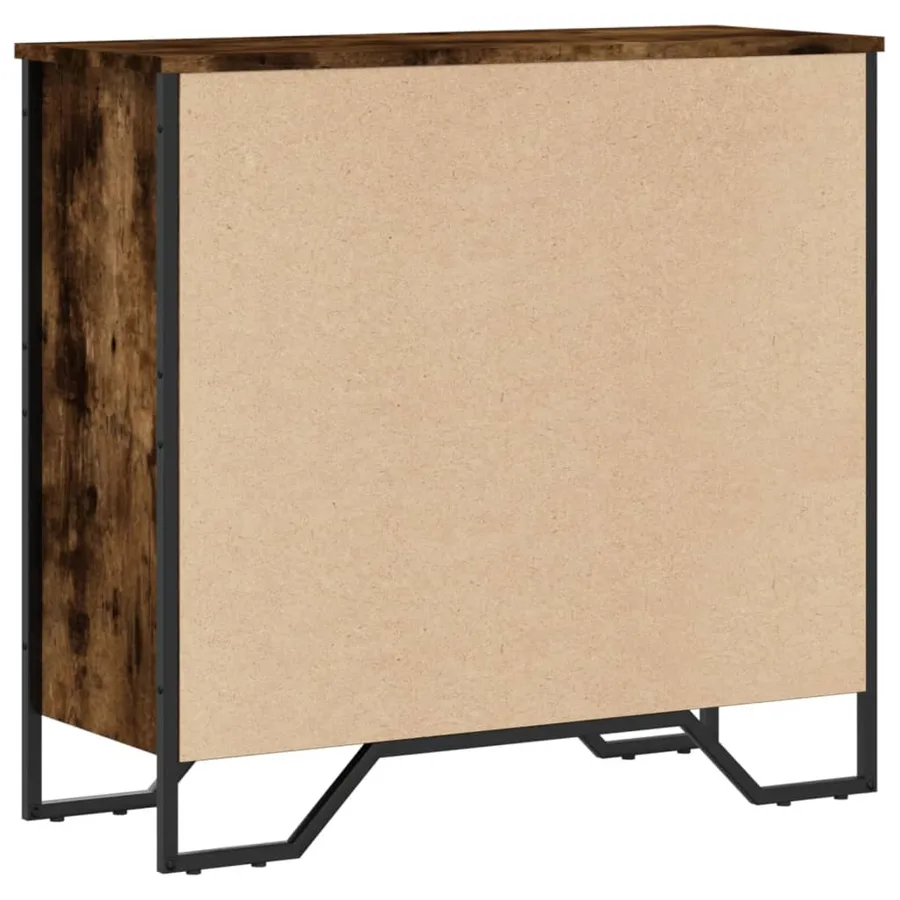 Bibliothèque chêne fumé 80x31x74,5 cm bois d'ingénierie - 6