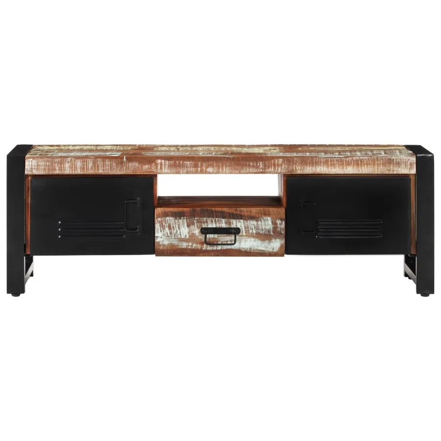 Meuble TV 120x30x40 cm Bois massif de récupération - 2