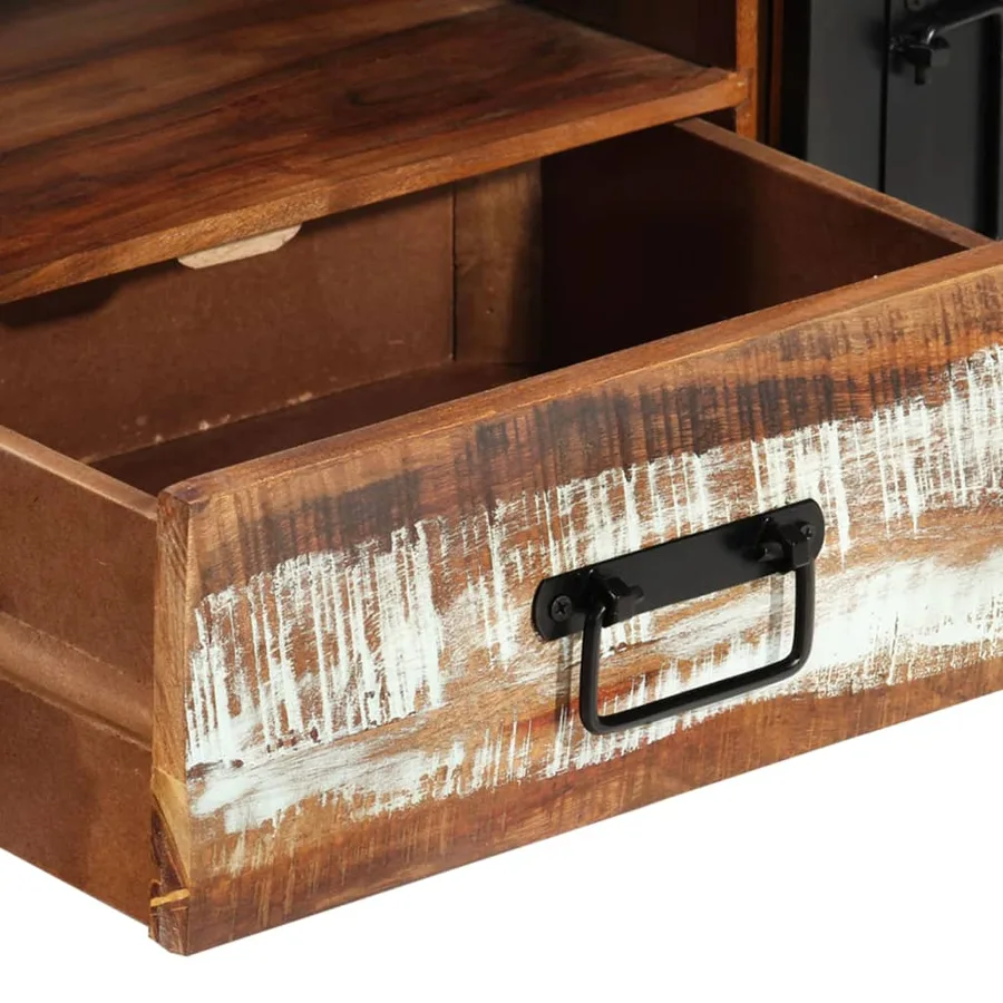 Meuble TV 120x30x40 cm Bois massif de récupération - 8