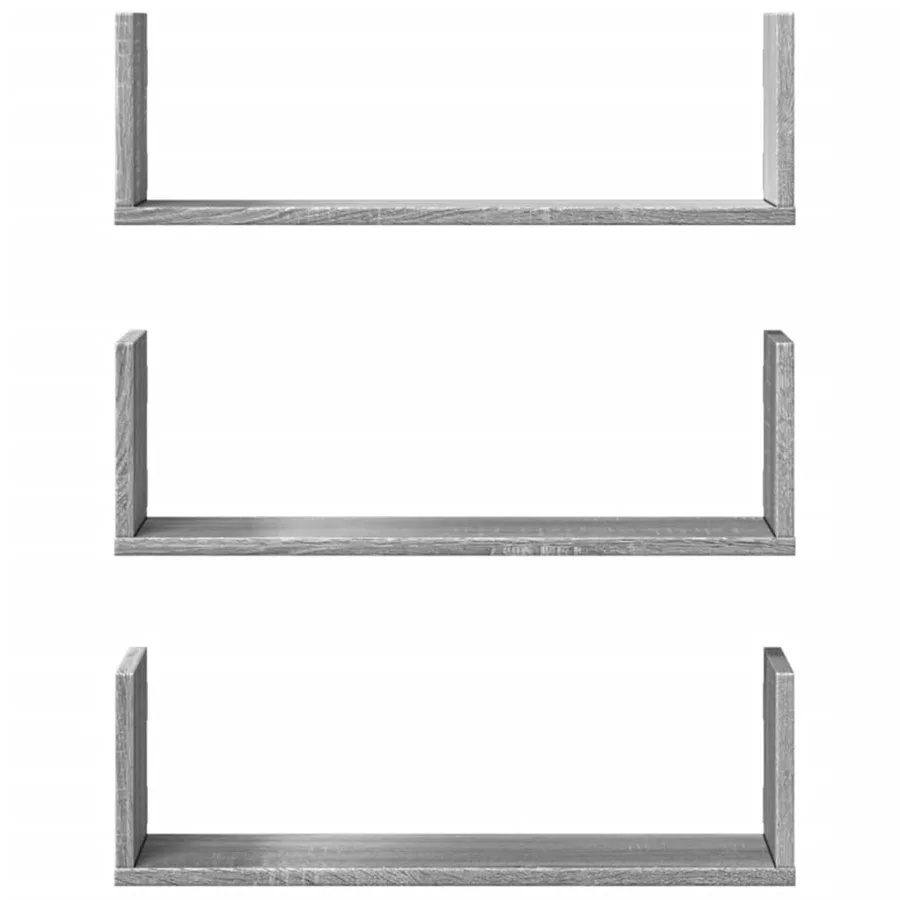 Étagères murales 3 pcs sonoma gris 58x18x18 cm bois ingénierie - 4
