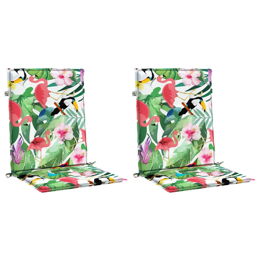 Coussins de chaise à dossier bas lot de 2 multicolore tissu - 3