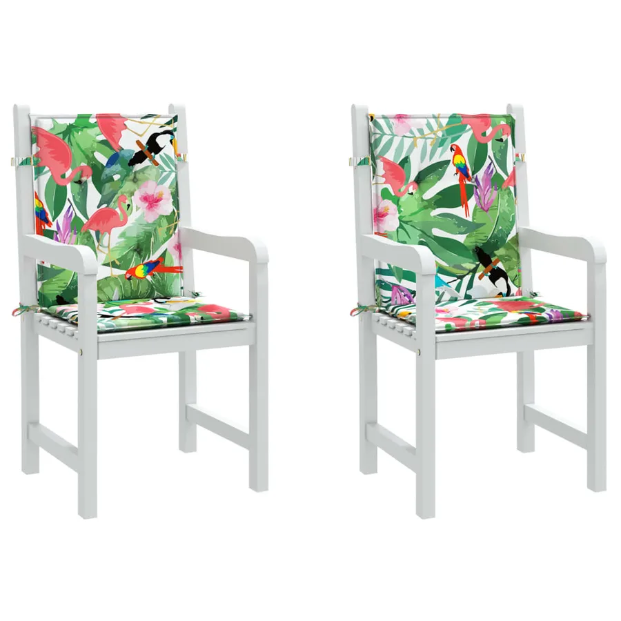 Coussins de chaise à dossier bas lot de 2 multicolore tissu - 4