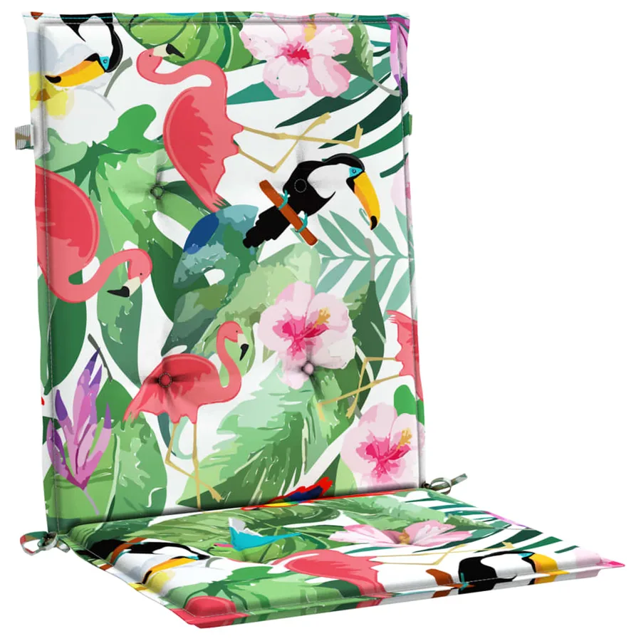 Coussins de chaise à dossier bas lot de 2 multicolore tissu - 5