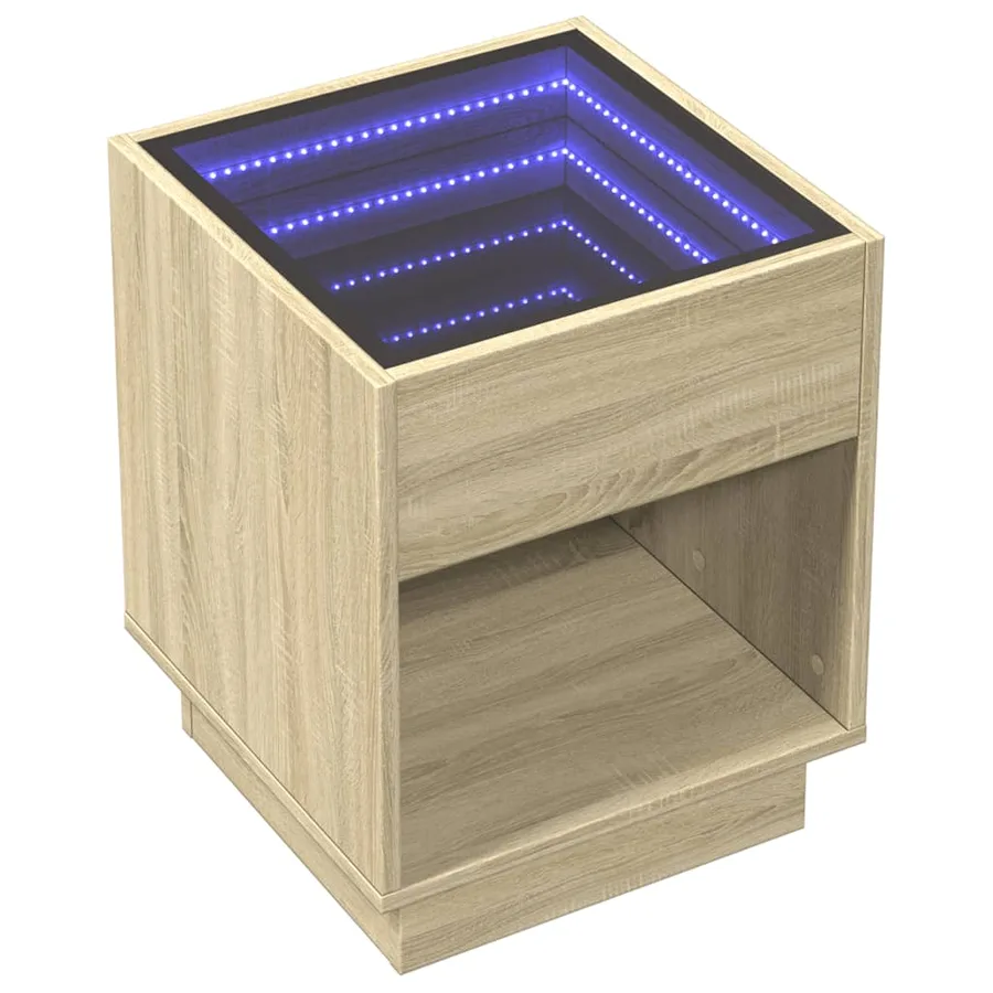 Table de chevet avec LED infini chêne sonoma 40x40x50 cm - 3
