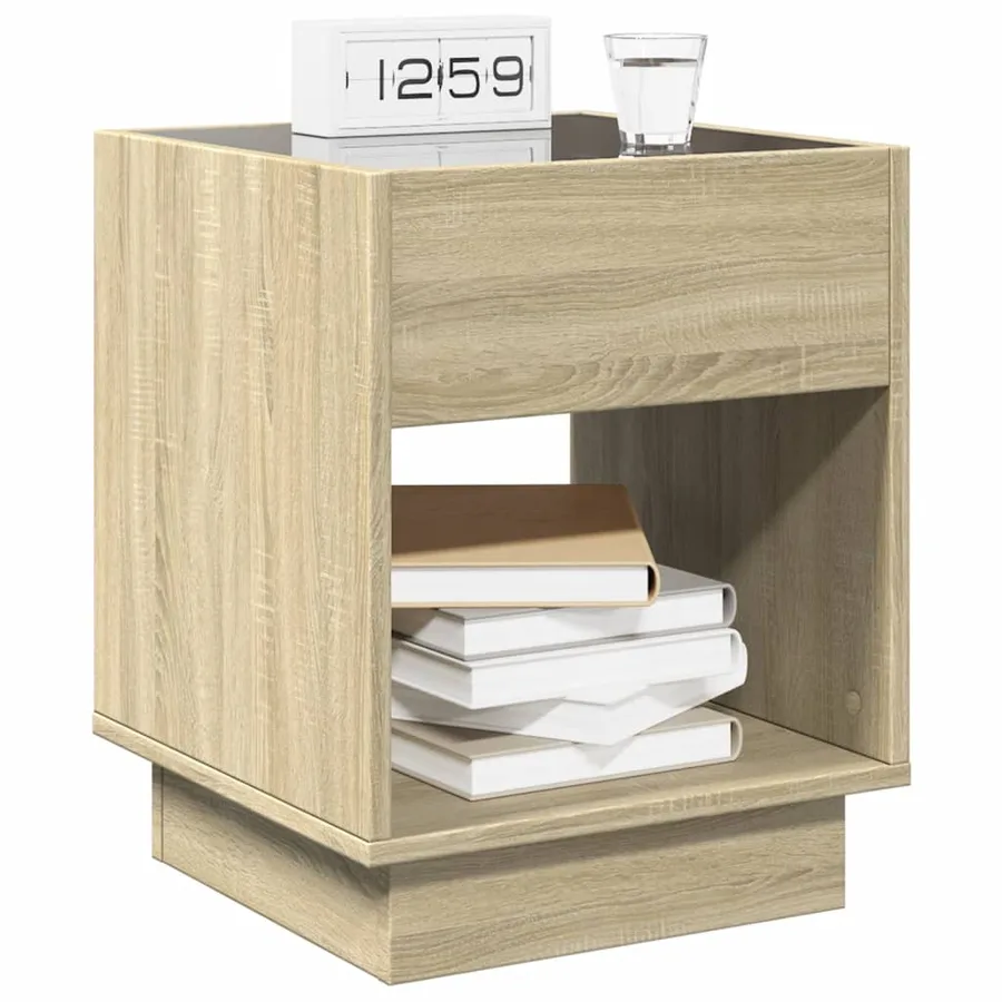Table de chevet avec LED infini chêne sonoma 40x40x50 cm - 5