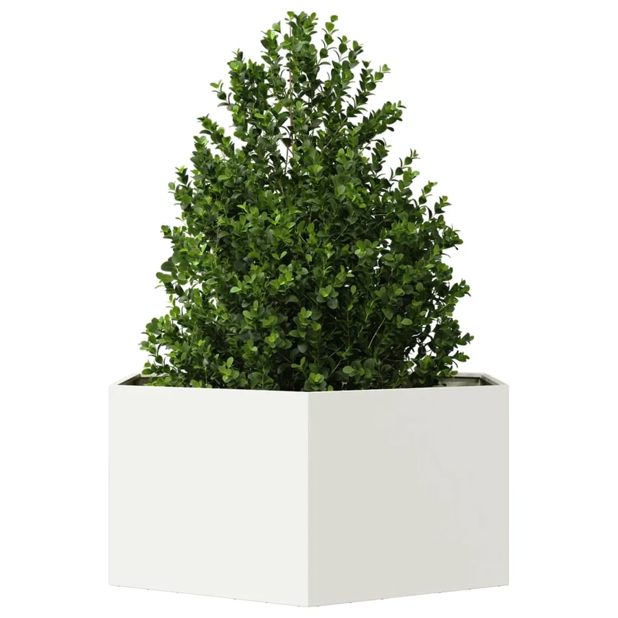 Jardinière blanc hexagone 104x90x45 cm acier - 3