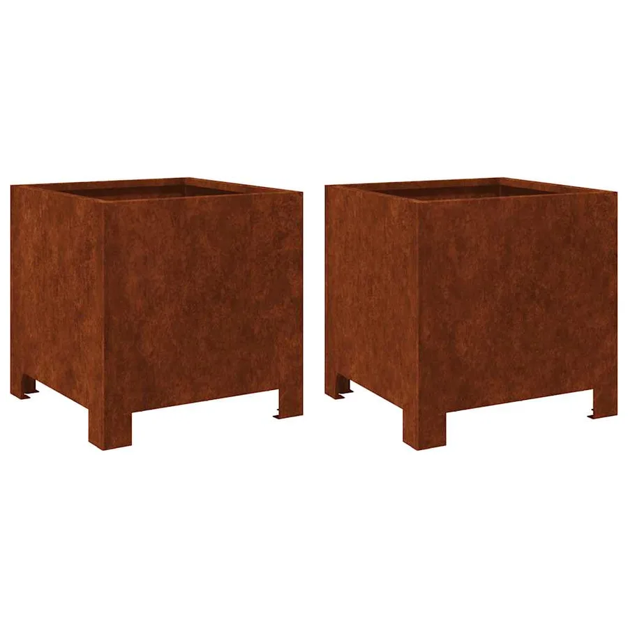 Jardinières 2 pcs 30x30x30 cm acier résistant aux intempéries - 2