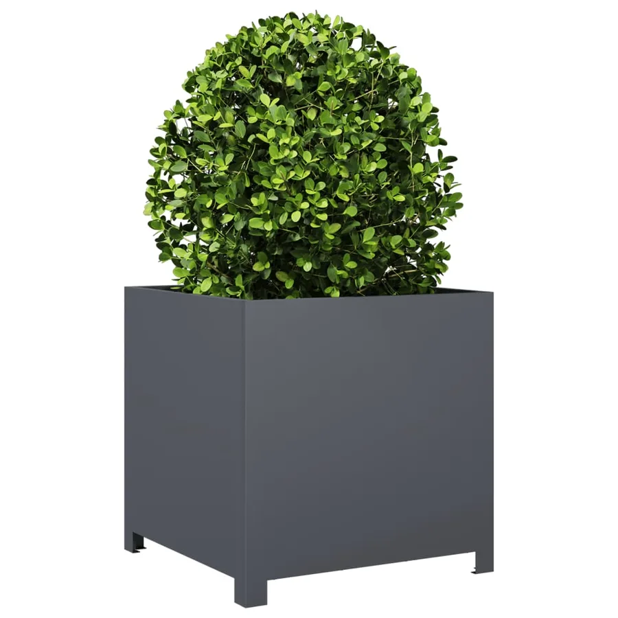 Jardinière anthracite 50x50x50 cm acier - 3
