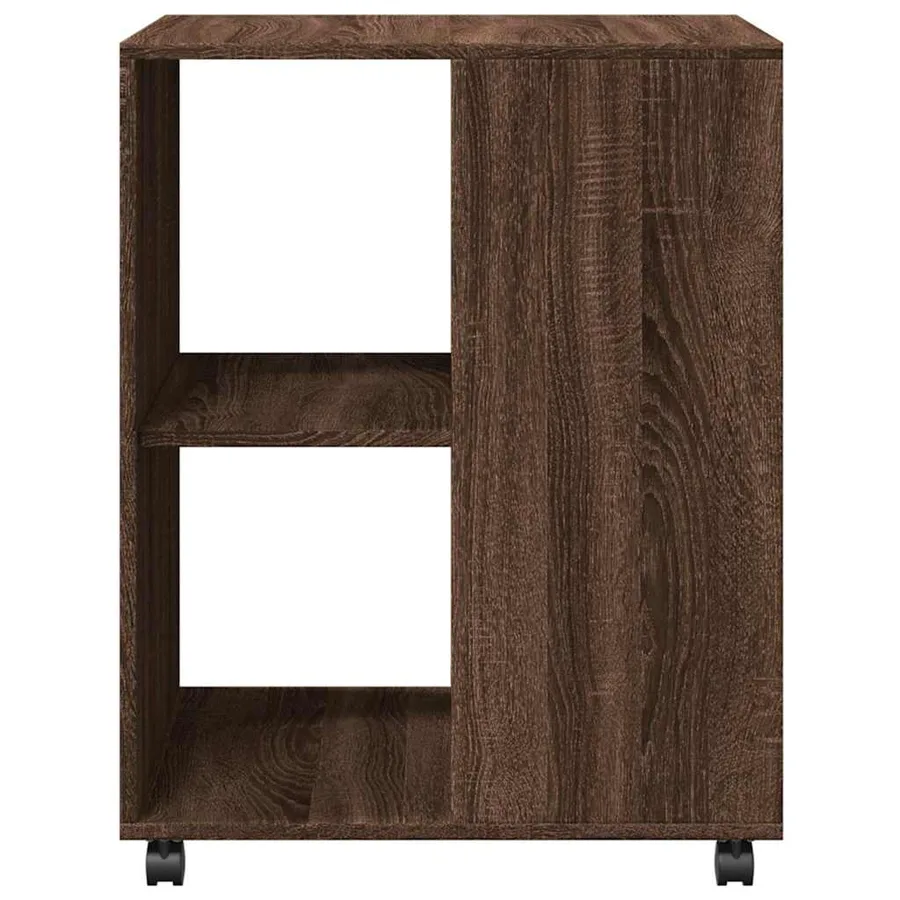 Table d'appoint avec roues chêne marron bois d'ingénierie - 5
