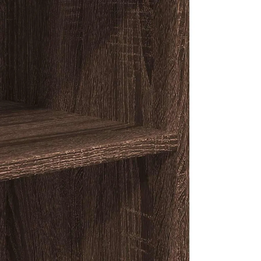 Table d'appoint avec roues chêne marron bois d'ingénierie - 7