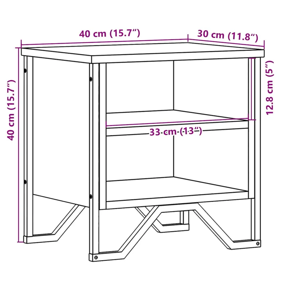 Tables de chevet 2 pcs noir 40x30x40 cm bois d'ingénierie - 10