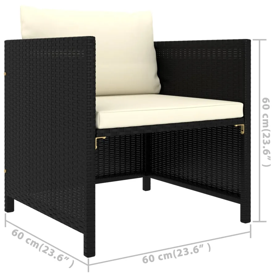 Salon de jardin 7 pcs avec coussins Résine tressée Noir - 11