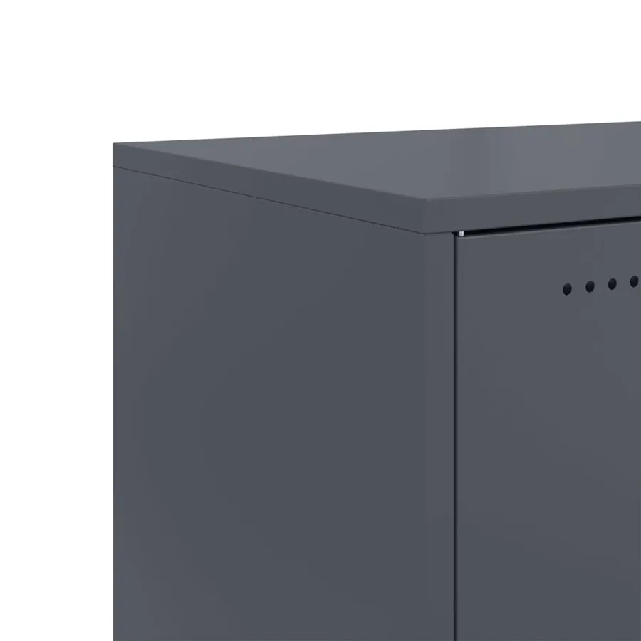 Meuble TV anthracite 68x39x43,5 cm acier - 11