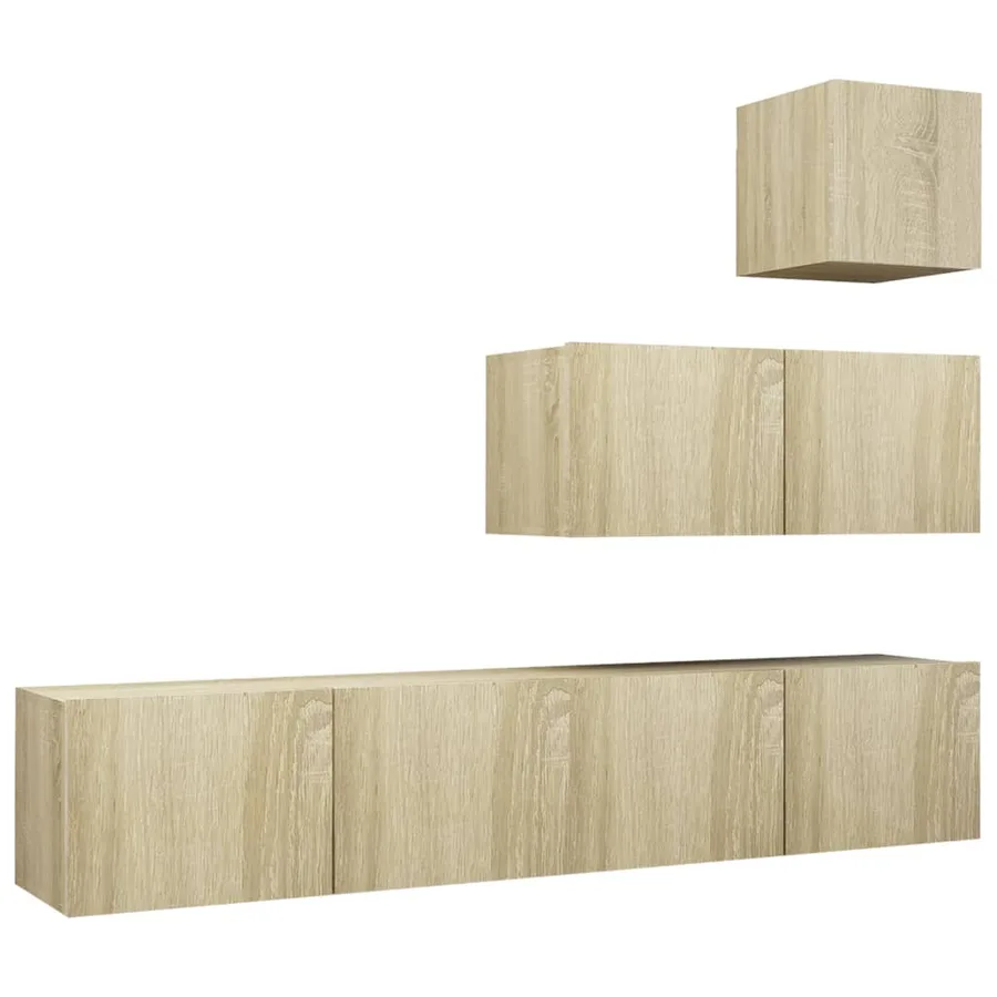 Ensemble de meubles TV 4 pcs Chêne sonoma Bois d'ingénierie - 2