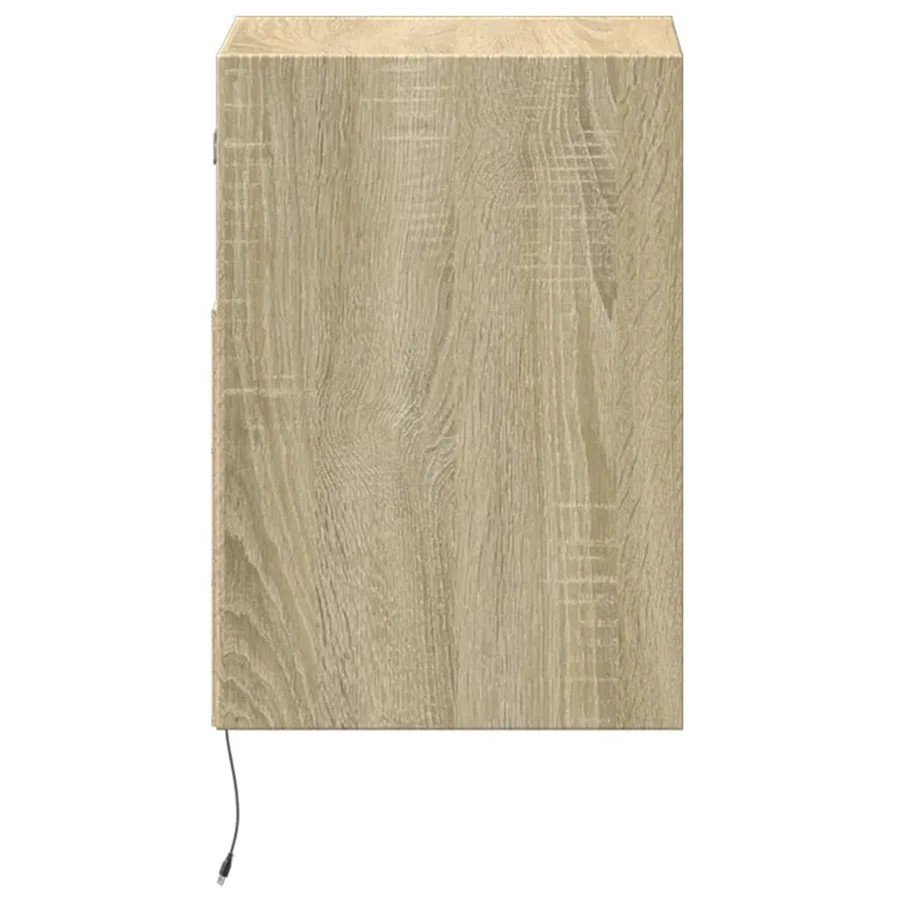 Meubles TV muraux lumières LED 2 pcs chêne sonoma 41x31x45 cm - 7